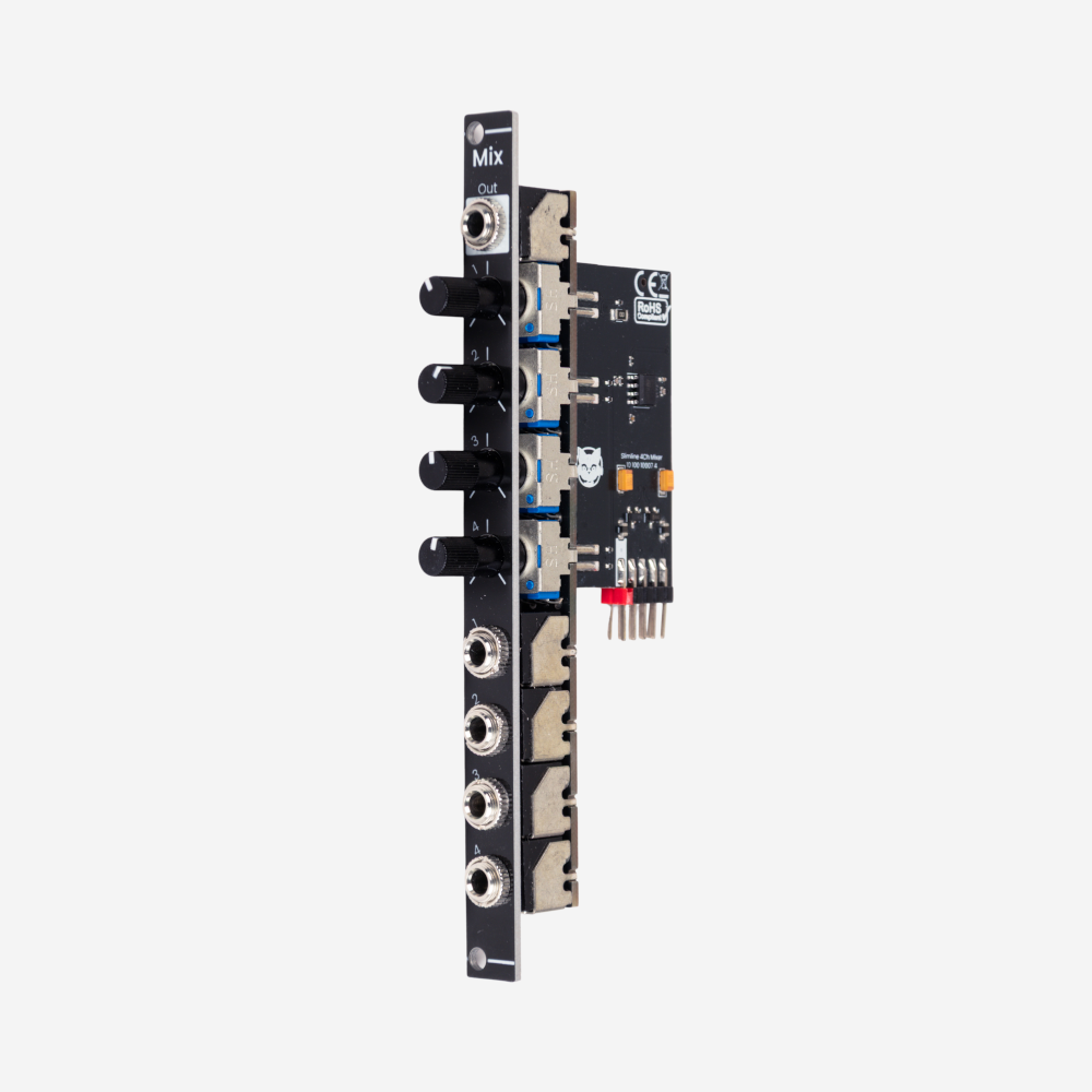 CatSynth Slimline 4Ch Mixer, isometric view