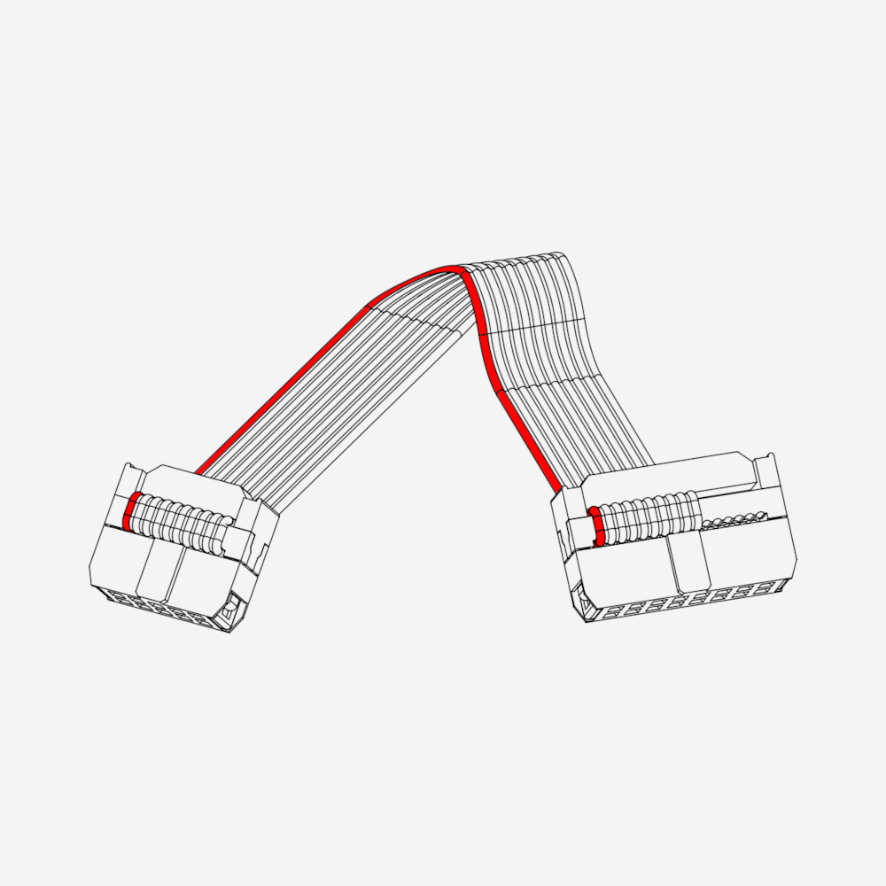 Flachbandkabel 16/10, CAD-Strichzeichnung